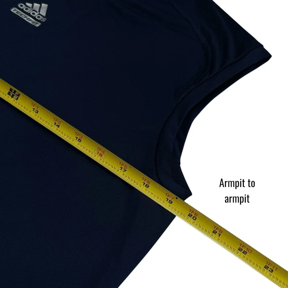 NEW ADIDAS Climalite TECHFIT Navy Crewneck Training Running Tank Athletic 2XL